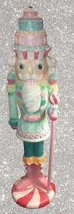 NEW Viral Christmas  Pink Pastel Peppermint Cupcake Candy Nutcracker 22” - Picture 1 of 2
