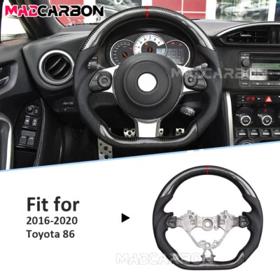 Volante de fibra de carbono real apto para Toyota 86 GR86 GT86 2017-2025 Subaru BRZ Foto 1 de 4