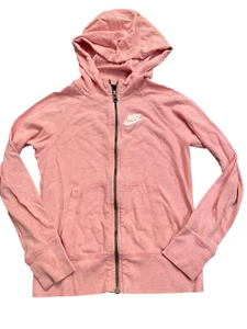 youth NIKE Pink Logo Hoodie Hooded Sweatshirt Jacket Top girls Small 890271-697 - Picture 1 of 3