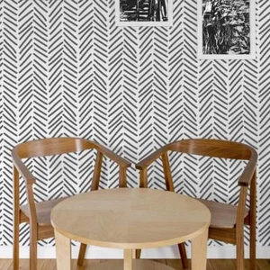 Plantilla Dyllis Herringbone - Patrón de plantilla de pared grande para proyectos hágalo usted mismo - Imagen 1 de 6