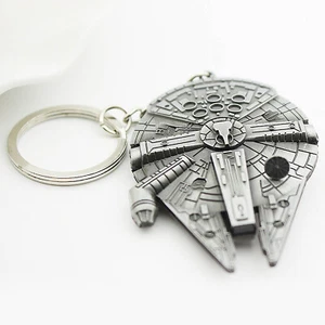 Star Wars The Force Awakens Millennium Falcon Metal Keyring Keychain key new - Picture 1 of 6