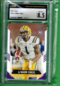 Ja'MAR CHASE 2021 Score panini Rookie no.325 LSU Tigers Graded 8.5 CSG - Picture 1 of 1