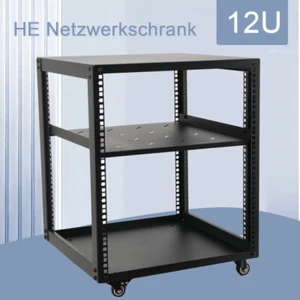 12 HE Stahlrack Server Schrank schwarz Tischrack 19" Netzwerk Rack Serverschrank - Afbeelding 1 van 13