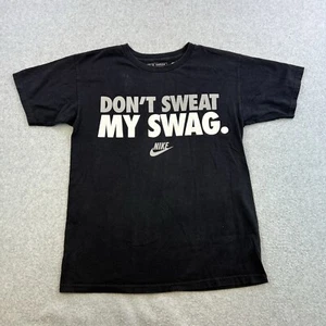 Nike Shirt Mens Small Black Short Sleeve Dont Sweat My Swag Graphic Casual - Picture 1 of 11