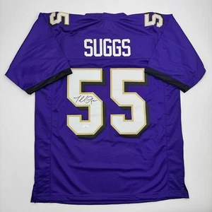 Autographed/Signed Terrell Suggs Baltimore Purple Football Jersey JSA COA #2 - Picture 1 of 4