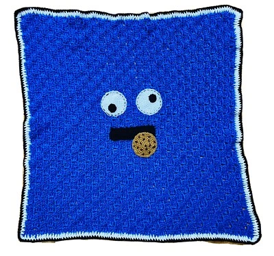 COOKIE MONSTER HECHO A MANO ganchillo bebé manta/regazo afgano-UNISEX-NUEVO-REGALO DUCHA Foto 1 de 4