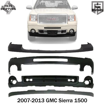 New Front Bumper Primed Steel Upper & Lower covers For 2007-2013 GMC Sierra 1500 - Image 1 of 4