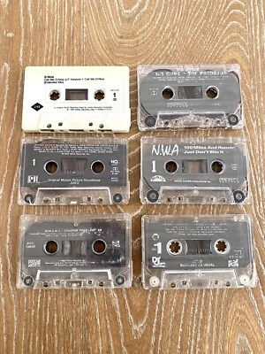 Hip Hop cassettes lot of six D Nice, Ice Cube, NWA, Run DMC, Naughty by Nature - Image 1 of 4
