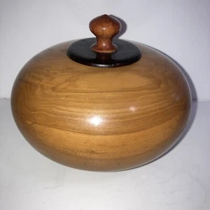 Handgedrechselte Schale mit Deckel Buchsbaum Blackwood Tulpenholz signiert Paul Ross - Bild 1 von 9