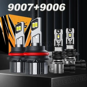 AUXBEAM 9007 HB5 Canbus LED Headlight High&Low & 9006 Fog Bulbs Combo Kits 6500K - Picture 1 of 12