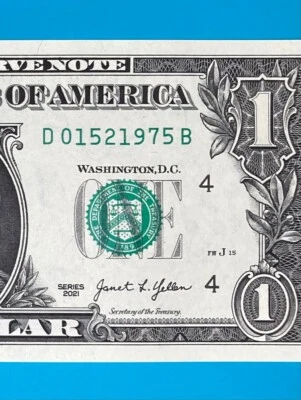 15 February 1975 : D 01521975 B BIRTHDAY Note $1 One Dollar Bill (_15/2/1975) - Image 1 of 3