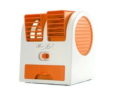 Mini Portable USB 2 Holes Cooling Bladeless Desktop Aircondition Fan (Orange)