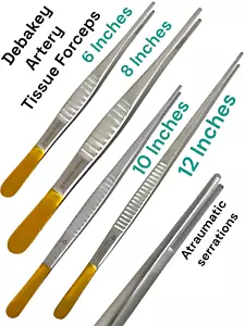 NUOVO MANICO IN ORO DEBAKEY ARTERIA TESSUTO ATRAUMATICO TESSUTO VASCOLARE FORCEP DI GRADO TEDESCO - Foto 1 di 48