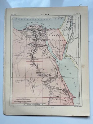 c1895 antique Map of Egypt Britannica 9th - Image 1 of 2