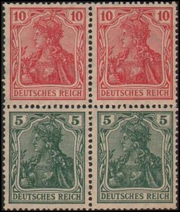 Alemania #67-68 NG bloque de 4 del panel del folleto - Imagen 1 de 1