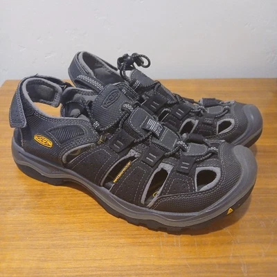 Keen Rialto H2 Sandals Mens Sz 8 Black Hiking Water Waterproof Made In USA NICE! - Image 1 of 4