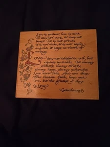 Bible Quote Rubber Stamp 1 Corinthians 15 Love Wood Stamps Happen Religious - Picture 1 of 4