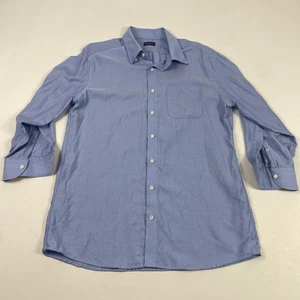 Proper Cloth Shirt Mens Large Blue Reda Light Merino Lyocell Oxford Button Up - Picture 1 of 8