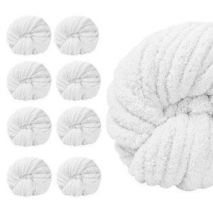 8 Pack Jumbo Chunky Chenille Yarn for Crocheting, Bulky Thick Fluffy Yarn for... - Picture 1 of 6