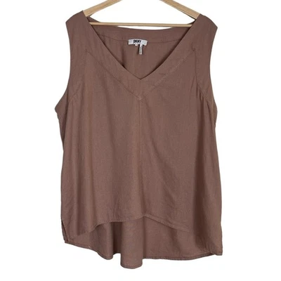 Blusa DKNY PURE para mujer XL lino sin mangas cuello minimalista Lagenlook Foto 1 de 4