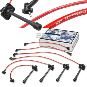 SILICON SPIRAL CORE SPARK PLUG IGNITION WIRE 90-99 CELICA GT 2.2 ST204 5S-FE RED - Bild 1 von 1