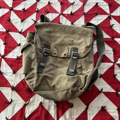 Vintage 1970s Era Outdoors Bag Backpack Military Style As Is Worn - Image 1 of 4
