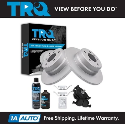 TRQ Rear Brake Pad & Rotor Kit Fits 2000-2006 BMW X5 - Image 1 of 4