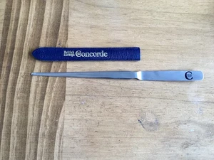 British Airways Concorde abrecartas de metal en estuche de cuero 1976 raro - Imagen 1 de 5