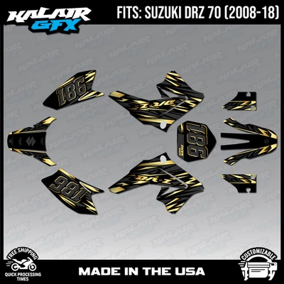 Kit de calcomanías gráficas para Suzuki DRZ70 (2008-2018) serie Twitch - dorado Foto 1 de 4