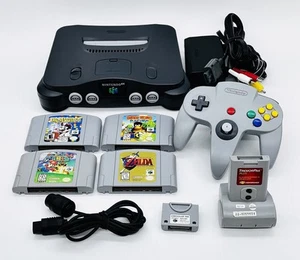 N64 Console Bundle TESTED Controller Memory 4 Games Zelda Mario Donkey Kong VGC - Picture 1 of 24