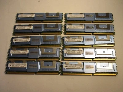 Micron Lot 80GB (10 x 8GB PC2-5300F fully buffered DDR2 667Mhz ECC Server Memory - Image 1 of 2