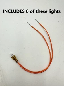 SET of 6 Indicator Bulbs 6 Volt Miniature Wedge Brass Wired AWG 26, HOBBY TRAIN - Picture 1 of 3