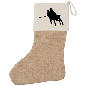 Calza Natalizia Polo Giocatore Silhouette Idea Regalo Polo Giocatore Regalo Pre - Foto 1 di 7