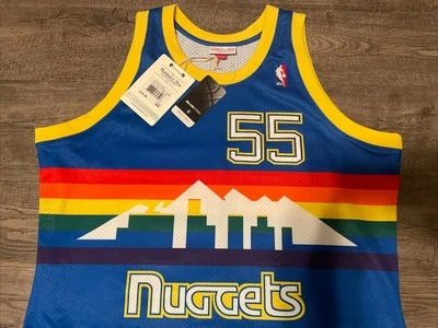 Authentic Mitchell Ness 1991-92 Denver Nuggets Dikembe Mutombo Jersey 44/L Hoyas - Image 1 of 4