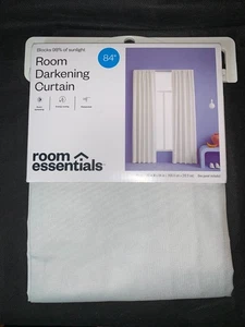 (1) Room Essentials Weiß Raum Verdunkelung Vorhang Panel 42" x 84" - Bild 1 von 4