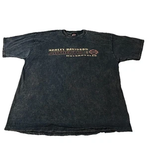 Vintage Y2K Harley Davidson Motorcycles Acid Wash Dye Biker Shirt Size 2XL - Bild 1 von 7