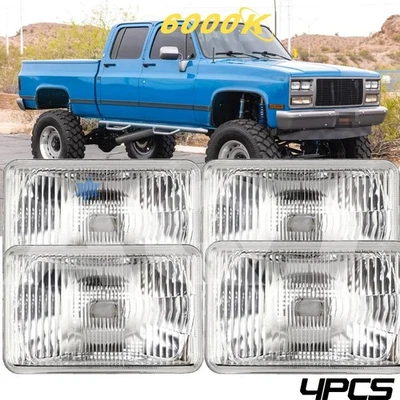 4PCS LED Headlight 6000K High Low beam For GMC R3500 1989-1991 Foto 1 de 4