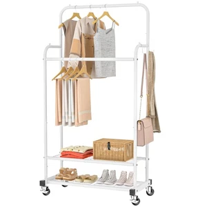 Doppelstange Kleiderständer, Schwerlast Kleider Rollständer zum Aufhängen... - Bild 1 von 6