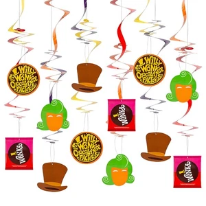 20" Willy Wonka & the Chocolate Factory™ Cardstock Hanging Swirl Decorations - 1 - Picture 1 of 3