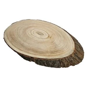 Baumscheibe Brett oval Holz Holzbrett Dekobrett Tablett Holzscheibe Ø 20 - 23 cm - Bild 1 von 8