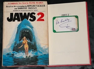 Peter Benchley "JAWS 2" Signed Autographed Book Auto w/ Sketch PSA Rare! HC/DJ - Bild 1 von 8