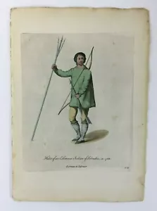 Esquimal inuit nativo americano 1772 estampado coloreado a mano por Thomas Jefferys Eskimaux - Imagen 1 de 5