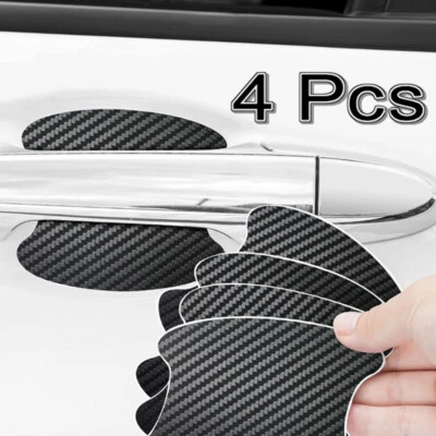 4pcs Carbon Car Door Sticker Scratche Resistant Handle Protection Film Decorate Foto 1 de 4