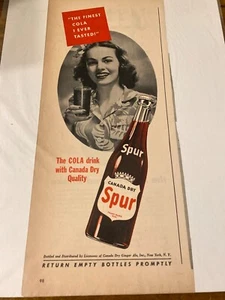 Soda vintage 1946 Canada Dry Spur annuncio - Foto 1 di 1