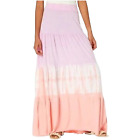 Michael Stars  Tiered Dip-Dye Pink Tie Dye Maxi Skirt Womens XSmall Pastel 