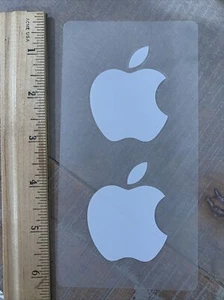 Apple Stickers - Two (2) *NEW* Genuine OEM White Apple Logo Decal - 1.5" x 1.5" - Zdjęcie 1 z 2