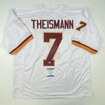 Autographed/Signed JOE THEISMANN 83 MVP Washington White Jersey Beckett BAS COA - Image 1 of 4