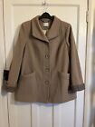 Eastex Coat Jacket Brown Wool Cashmere Button Up Lined Size 14