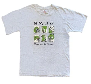 Rare Vintage Apple BMUG MacWorld Expo Single Stitch T-Shirt L Dinosaur - Picture 1 of 9