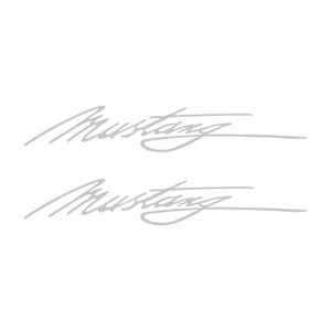 2pcs Mustang Script Signature Decal Vinyl Sticker for Ford Mustang Car - Picture 1 of 14